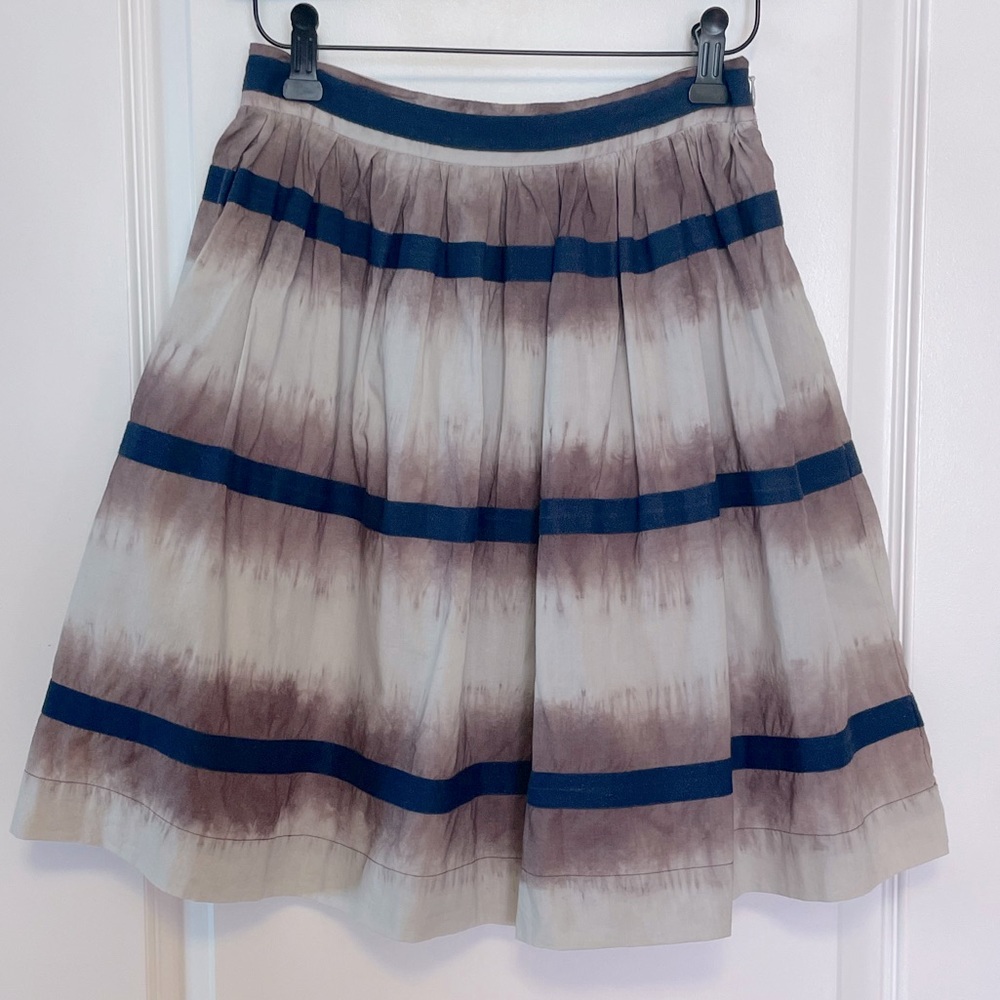 Anthropologie Edme and Esyllte Brown and Navy Skirt